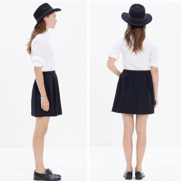 Madewell Y2K Bistro Texture Striped A-Line Pleated Mini Skirt sz 12 Large - Picture 11 of 11